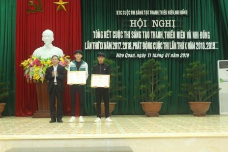Huyện Nho Quan: tổng kết và trao giải Cuộc thi sáng tạo dành cho Thanh Thiếu niên, Nhi đồng lần thứ IX, năm 2017-2018